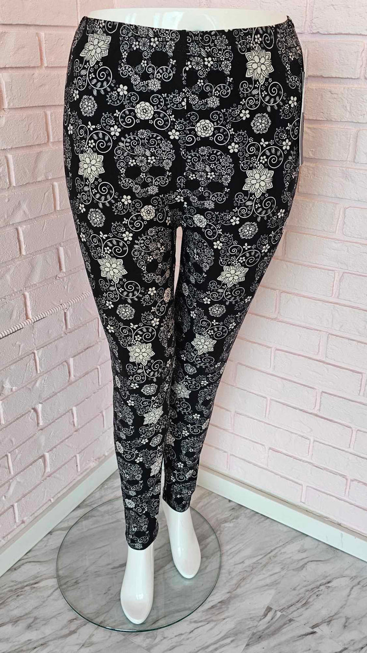 Floral legging with skulls #8