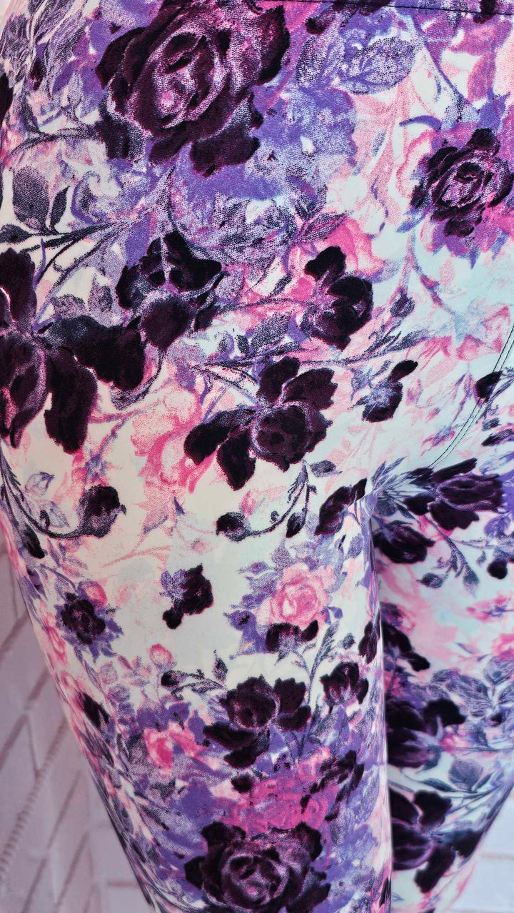 Legging floral violet/rose