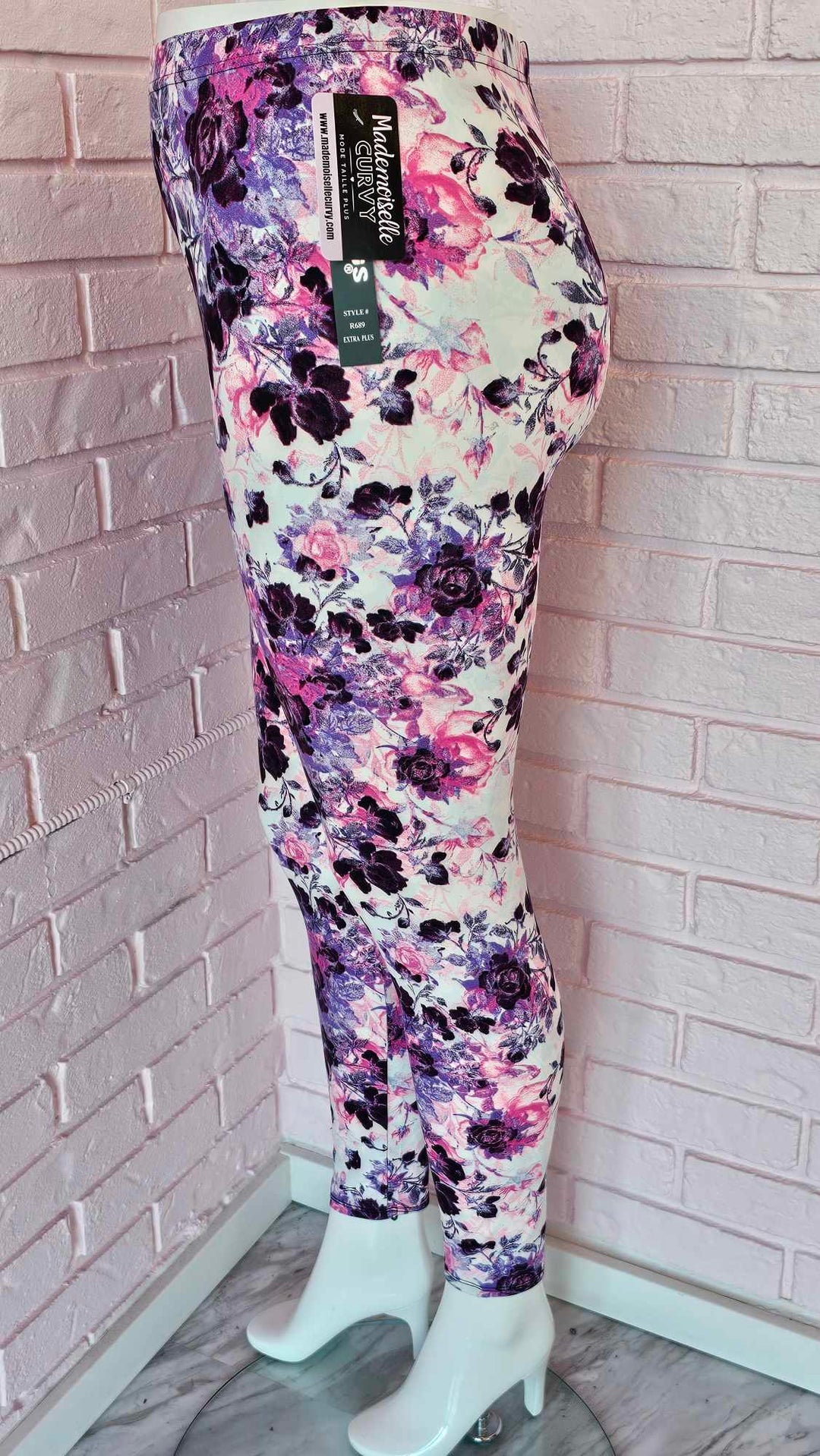 Legging floral violet/rose