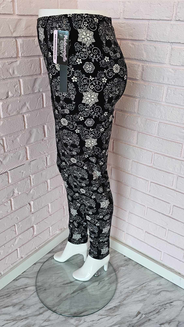 Floral legging with skulls #8