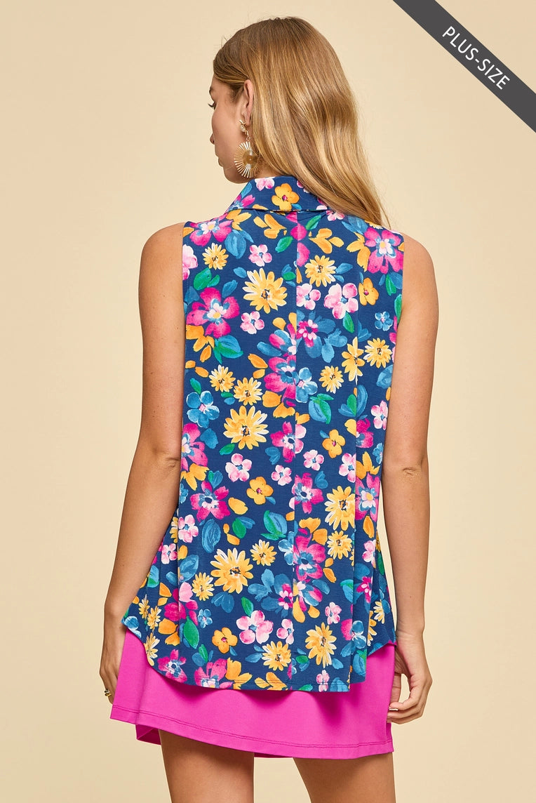 Camisole Lizzy fleur bleue