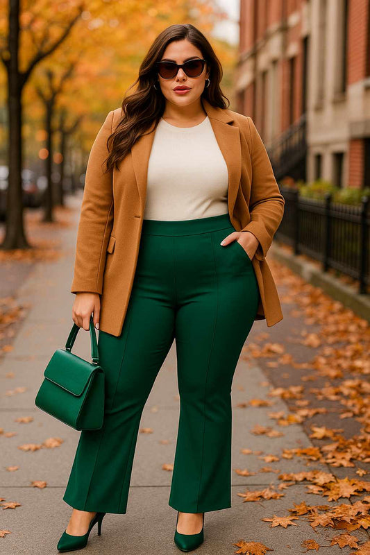 (28.5 po) Pantalon propre évasé - Hunter green