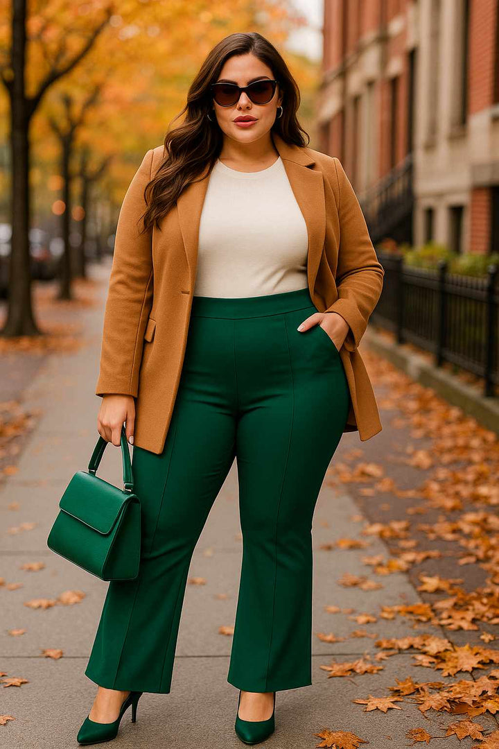 (28.5 po) Pantalon propre évasé - Hunter green