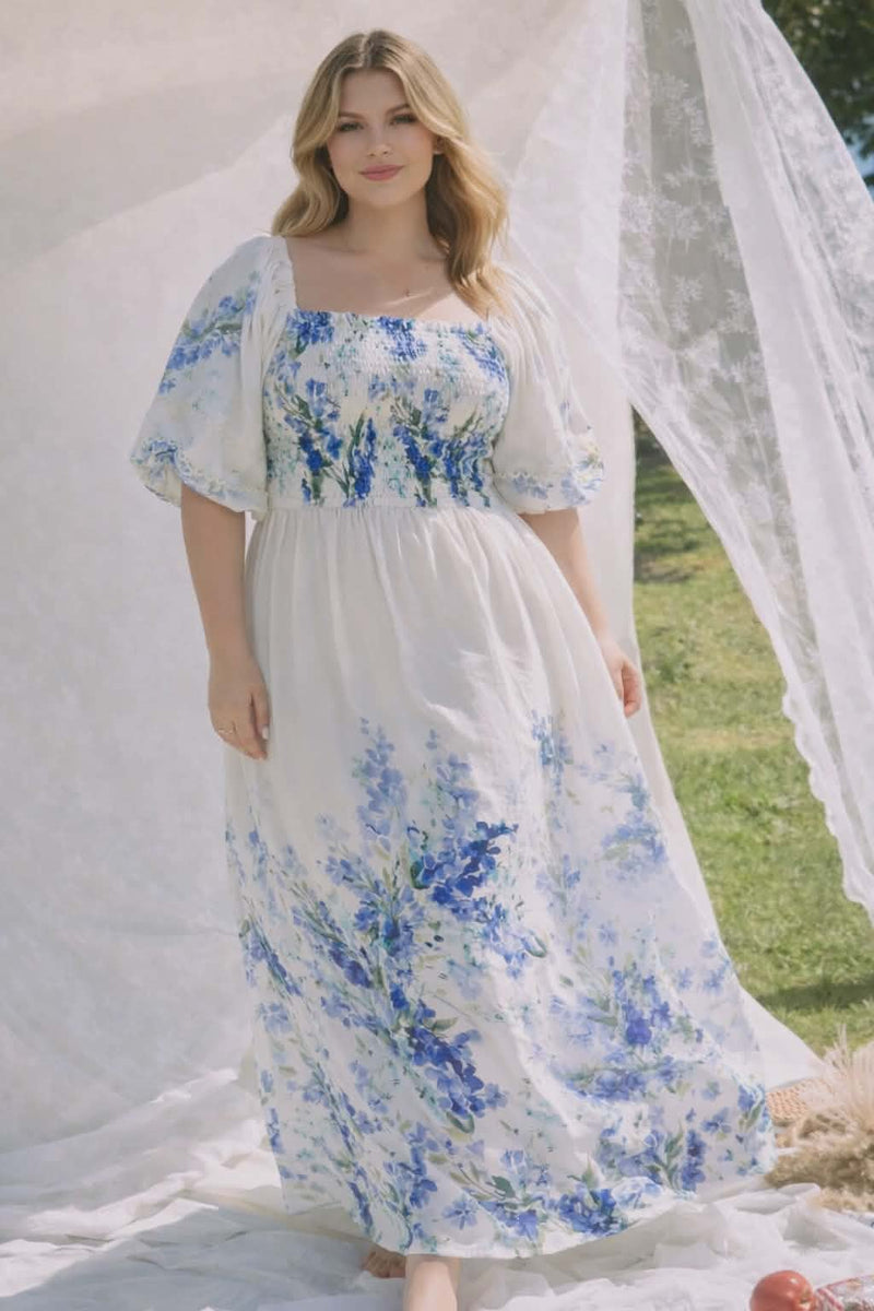 Robe douceur bleutée