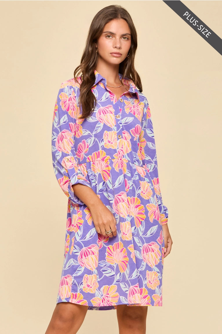 Robe chemise « Inspire » fleurie