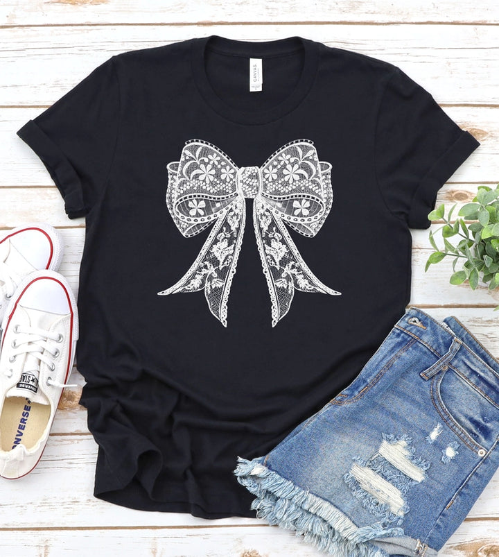 T-Shirt Lace Bow Girly