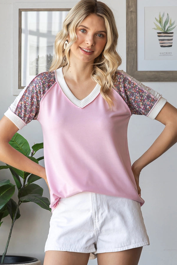 Haut patchwork fleuri