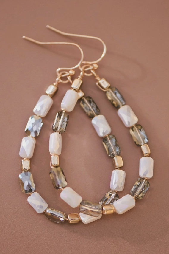 Boucles d’oreilles goutte perlée cristal
