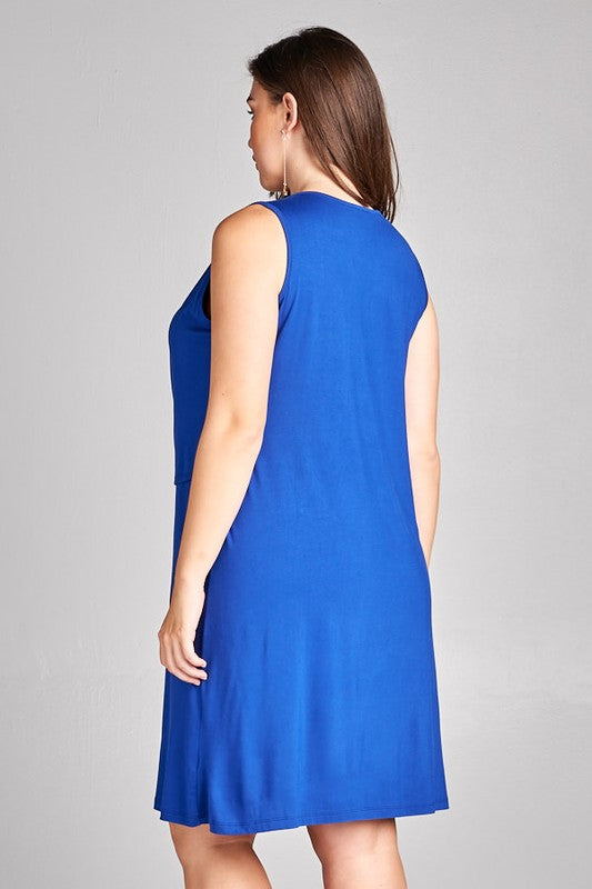 Robe jersey bleu royal