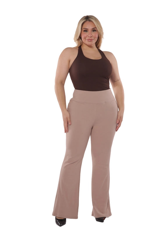 Polard style pants with flared cut (latte)