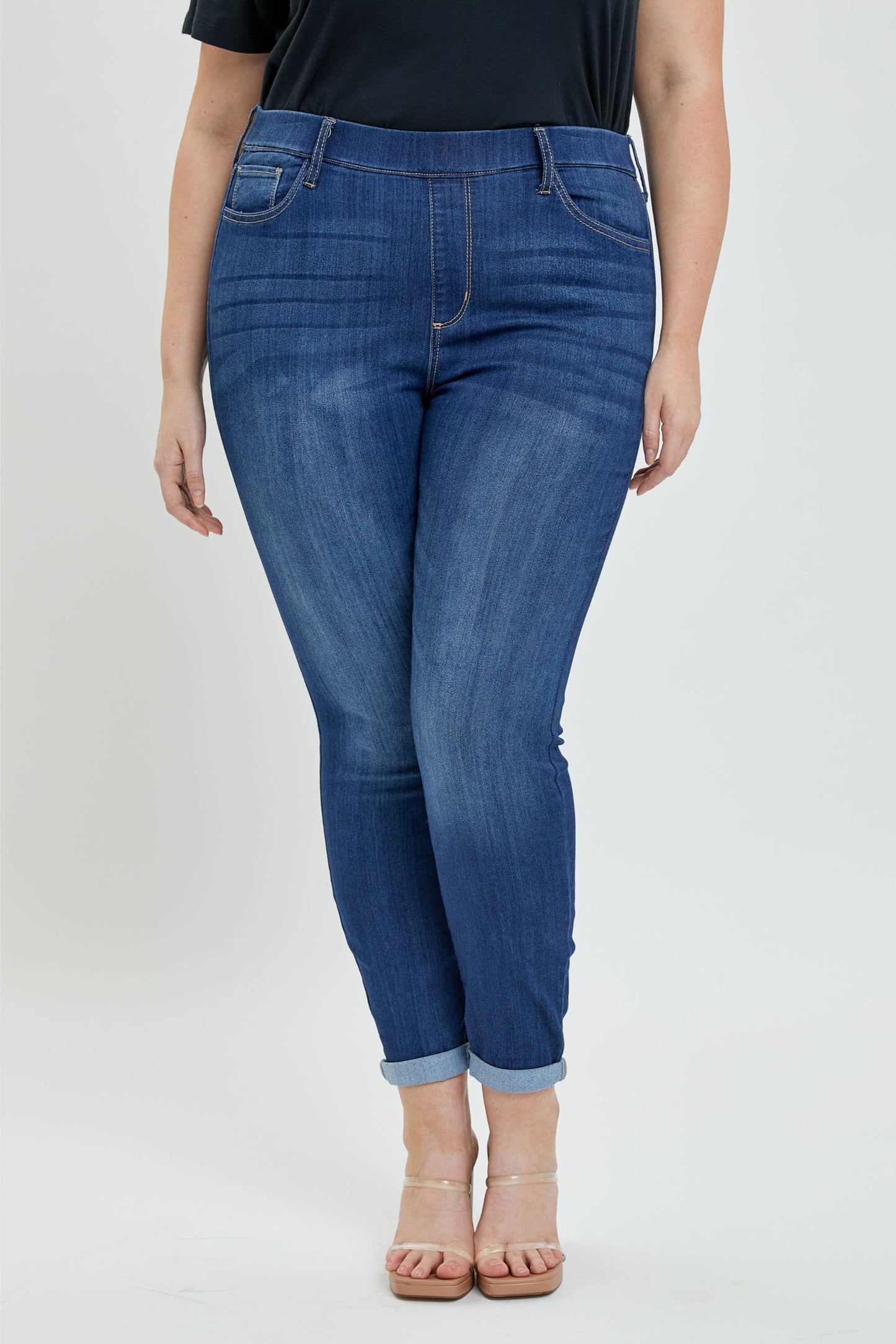 Skinny jegging without button (27.5 in)