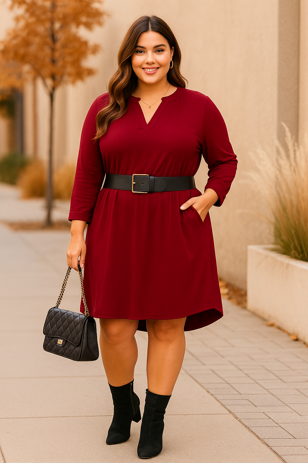 Robe tunique Scarlett - Rouge ruby