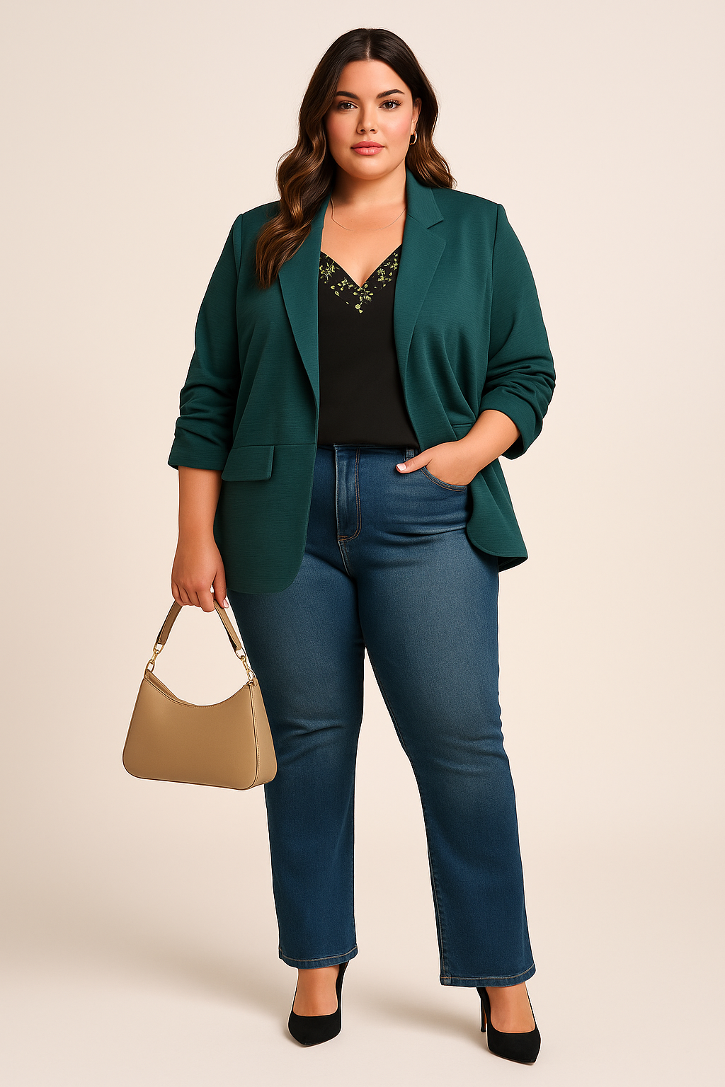 Veston structuré Magalie - Vert chasseur