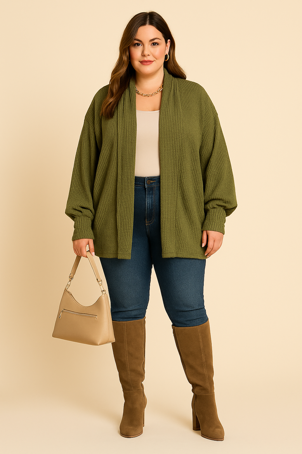 Veste à épaules tombantes – Vert olive