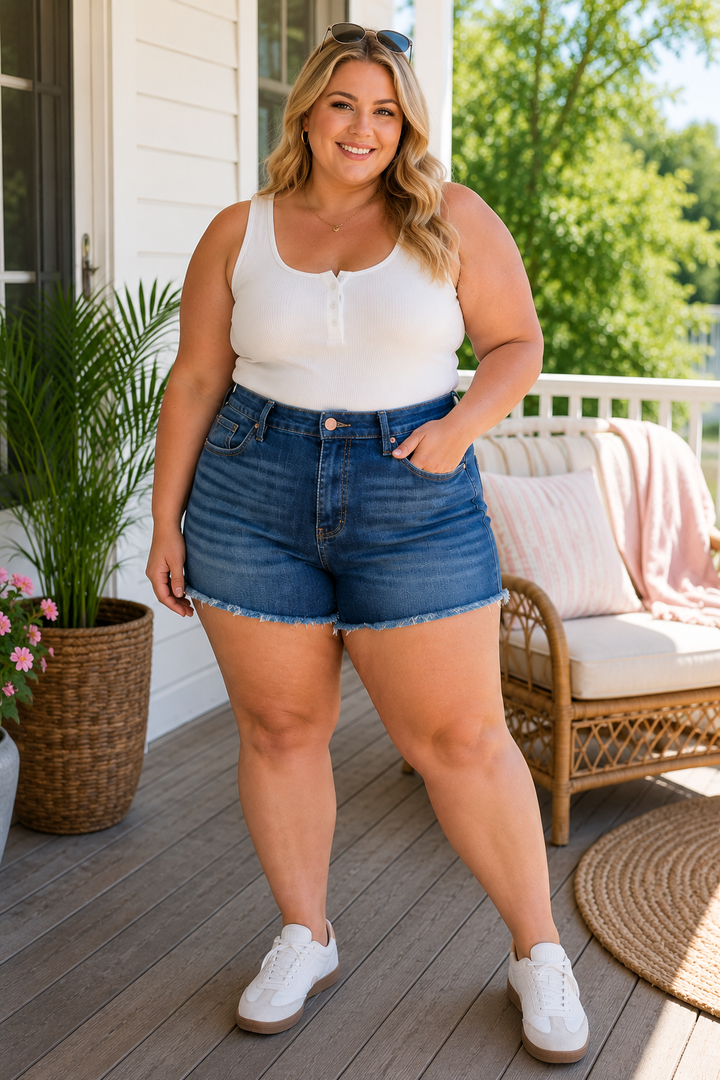 Short taille haute - Denim
