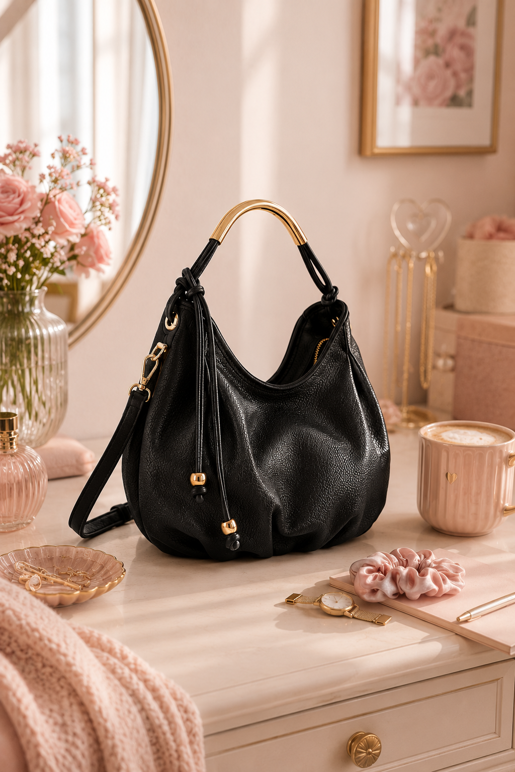 Sac hobo Jeanna à poignée métallique