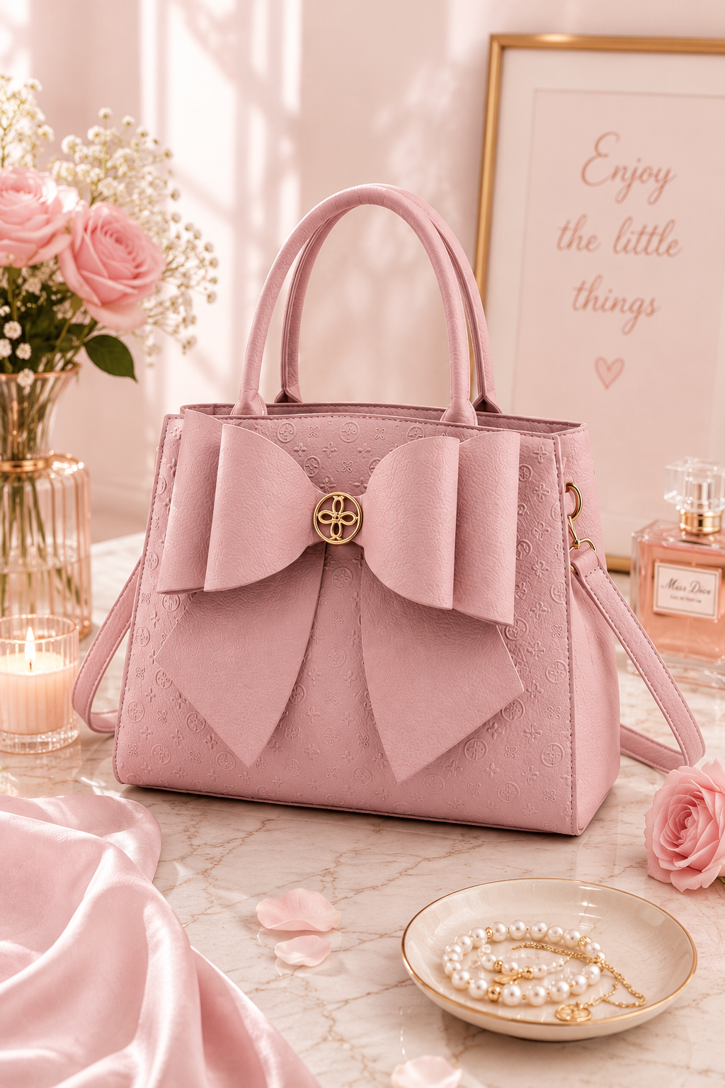 Sac Rosalie Bow - Blush