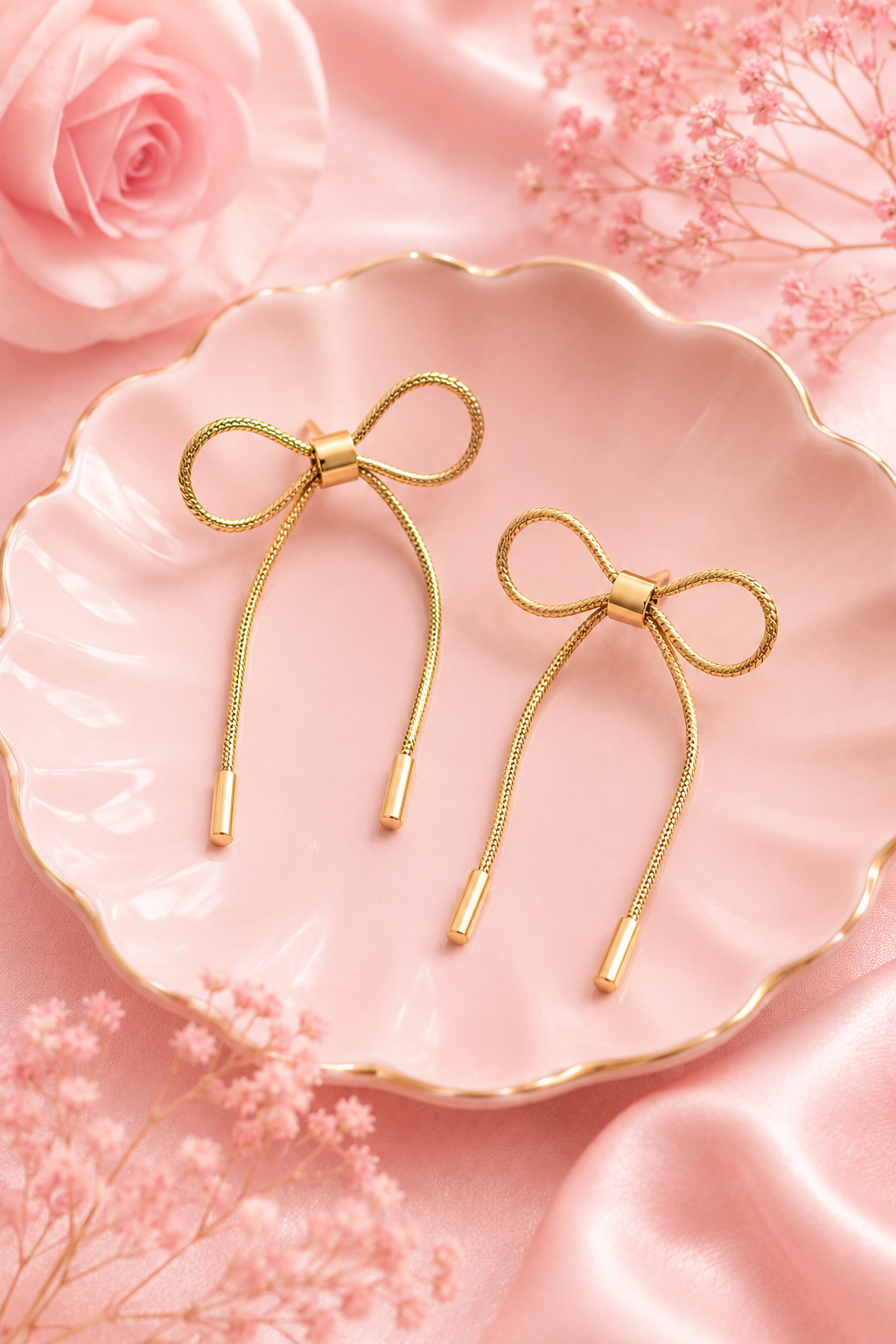 Boucles d’oreilles Nœud Doré – Acier inoxydable 18K PVD