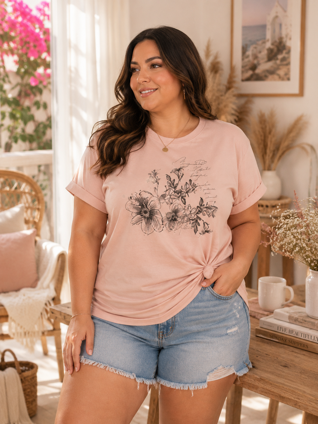 T-Shirt Floral Blush