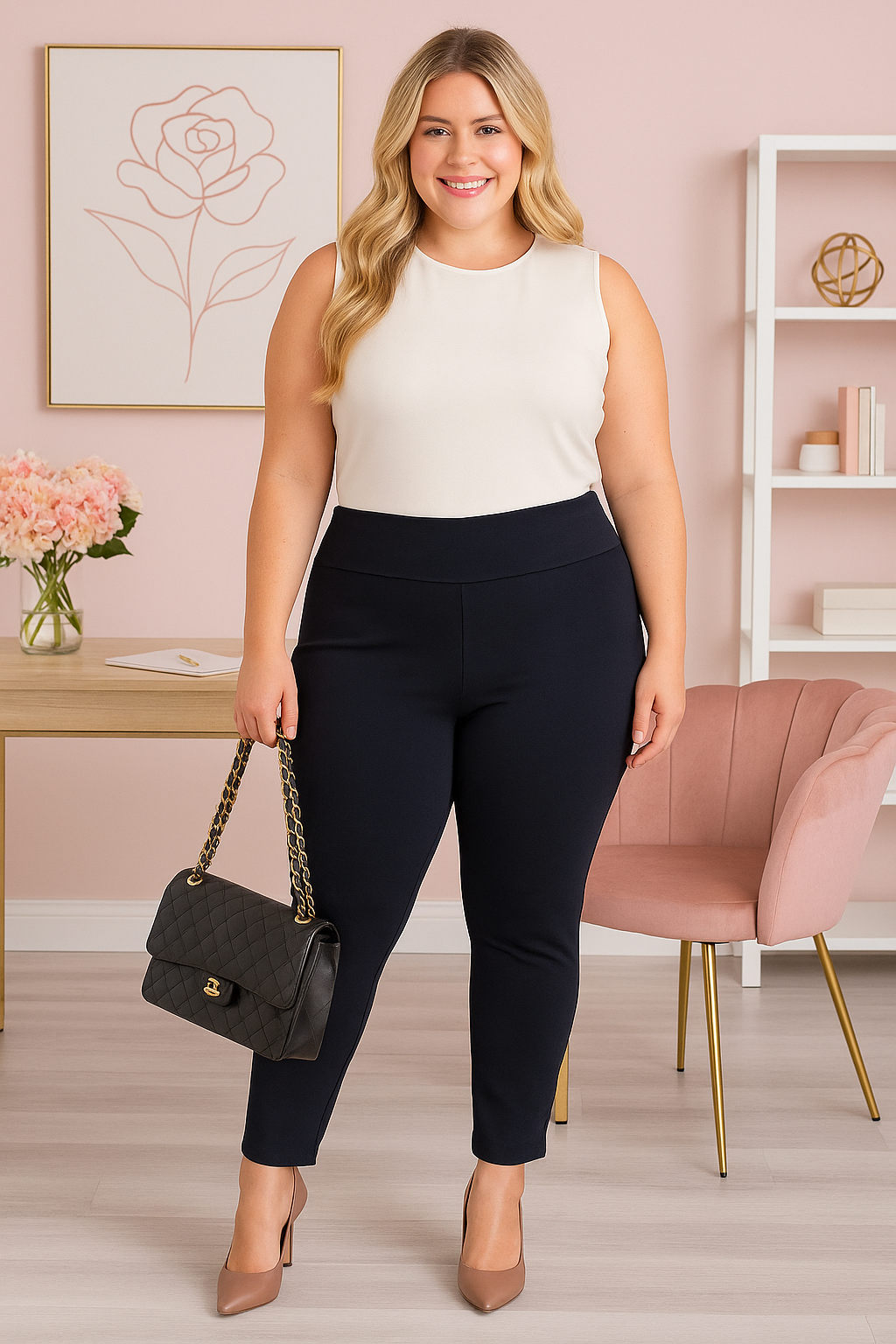 Presale - Versatile high waist black pants (26 in)