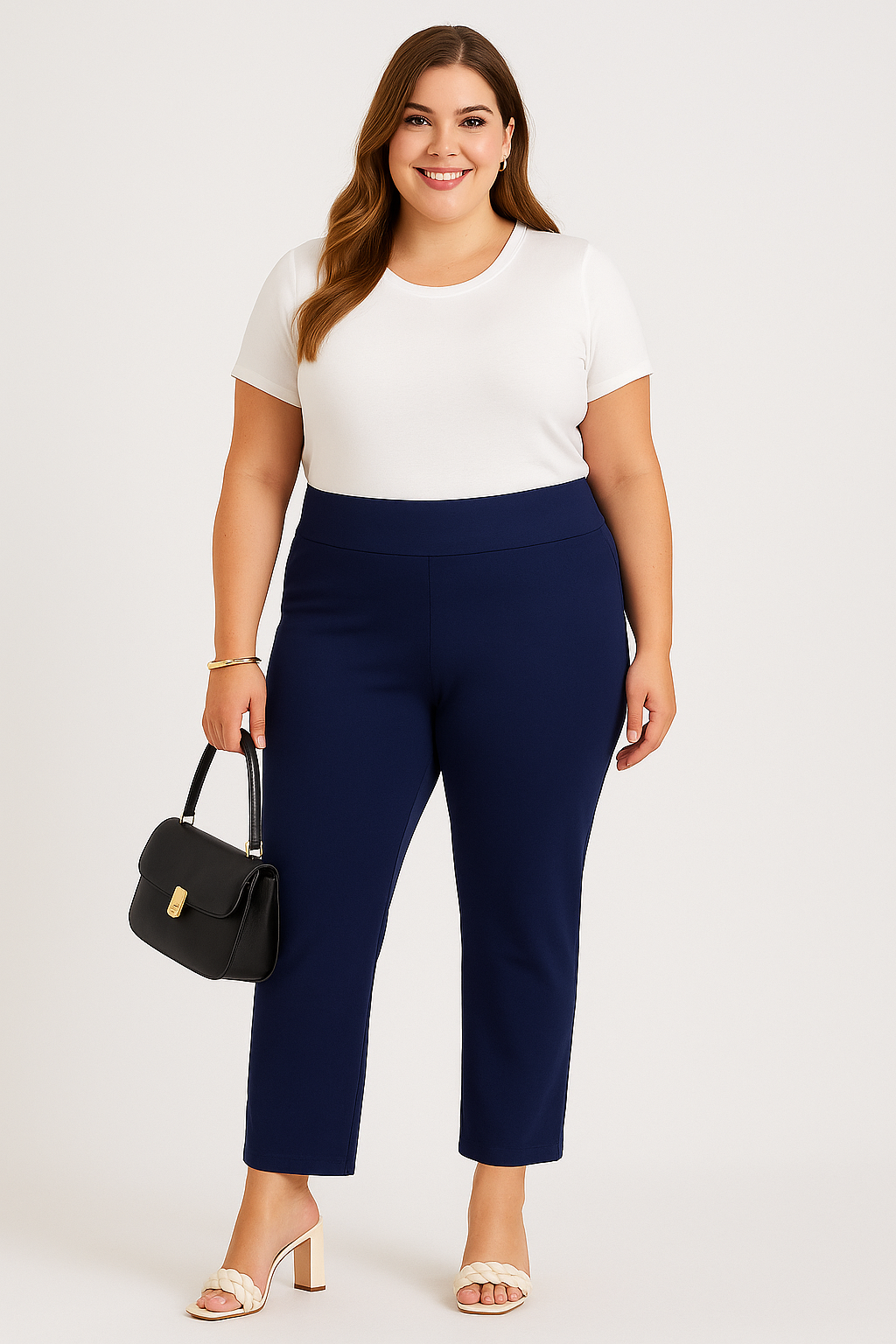 (29 po) - Pantalon propre à jambe droite marine