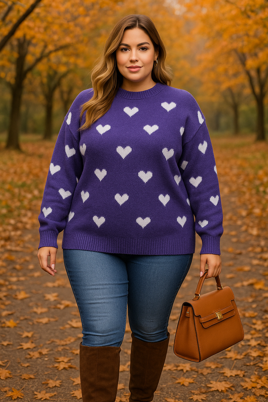 Pull petits coeurs tout doux