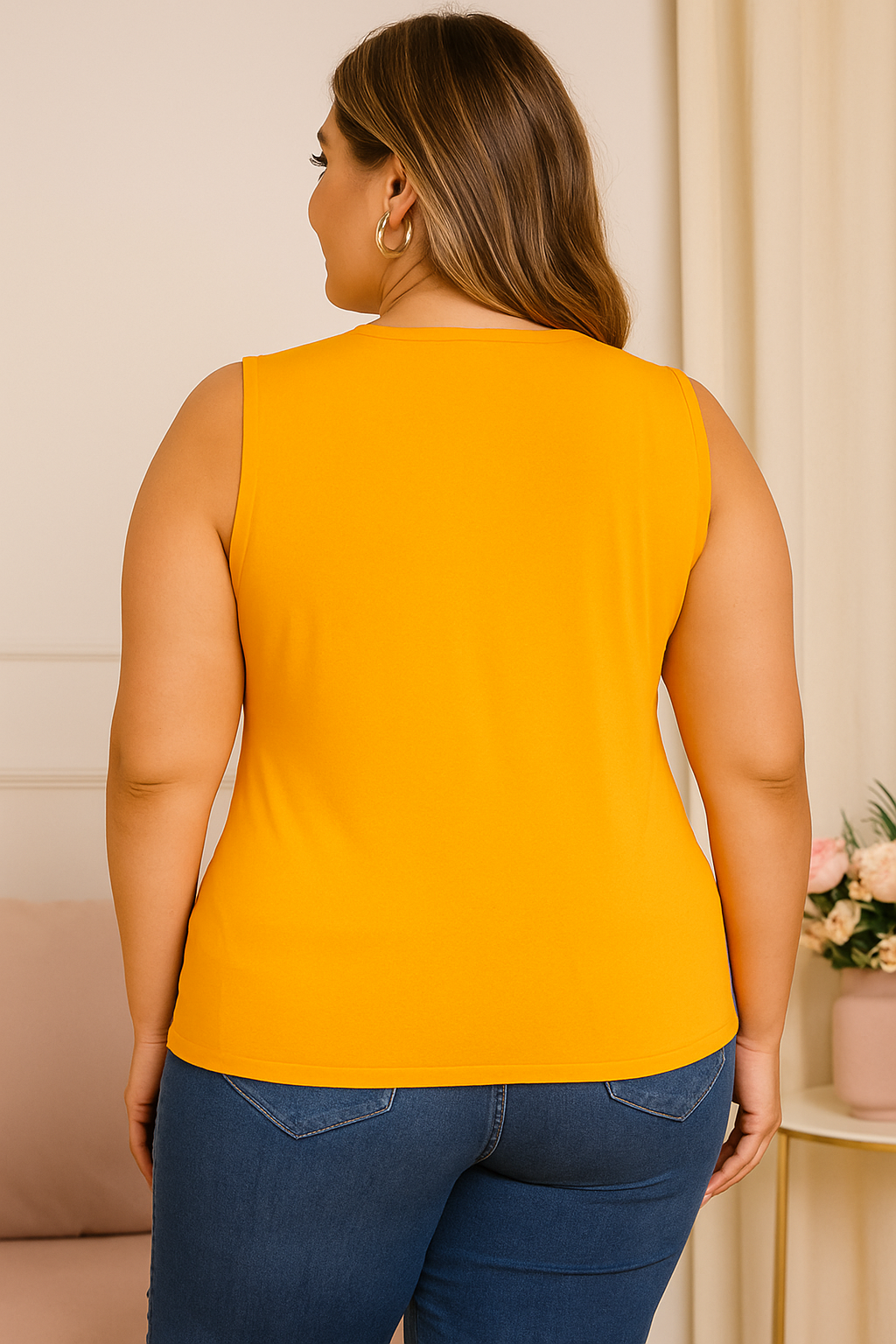 Débardeur flatteur à noeud (Golden mustard)