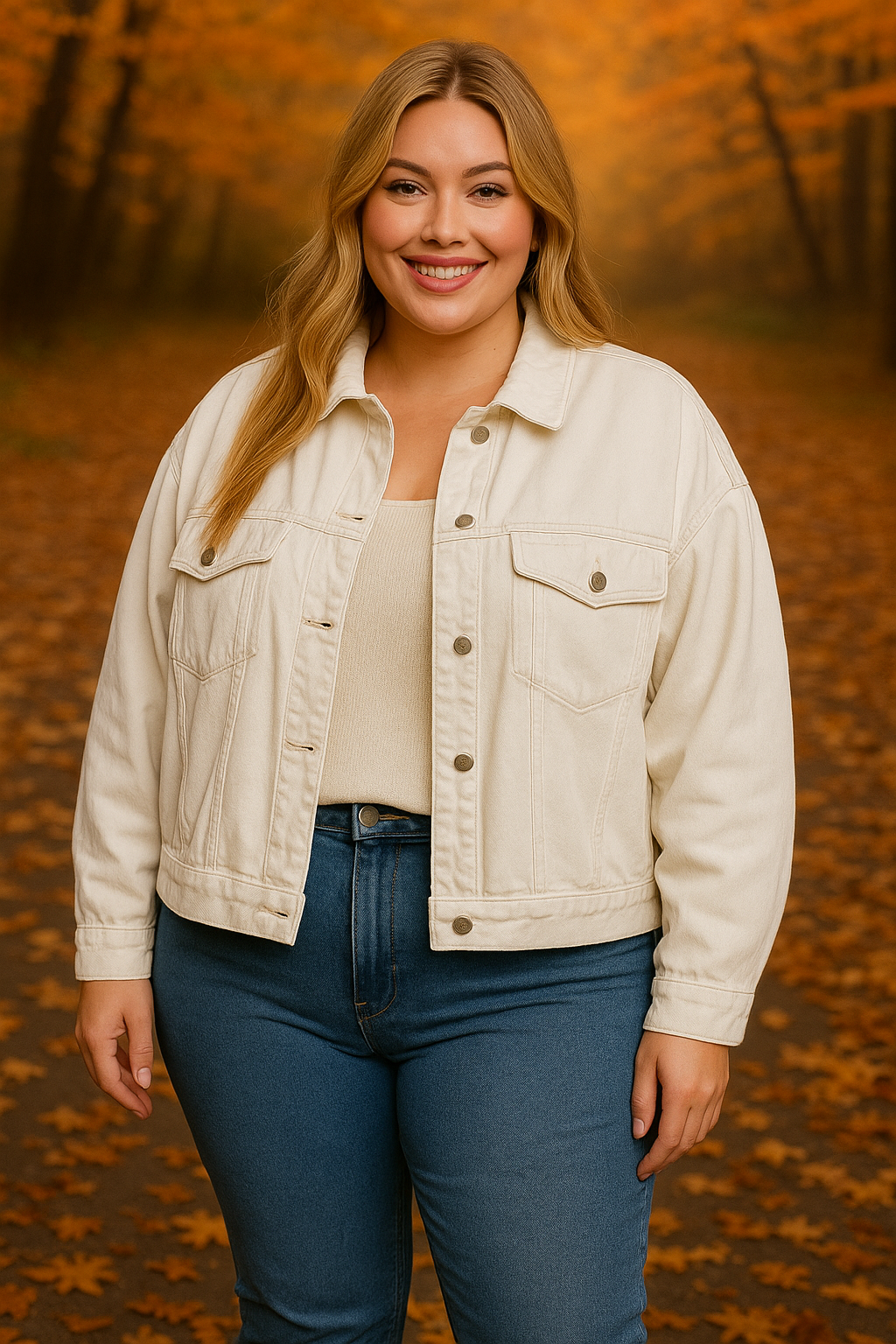 Jacket en jean coupe oversize (blanc )