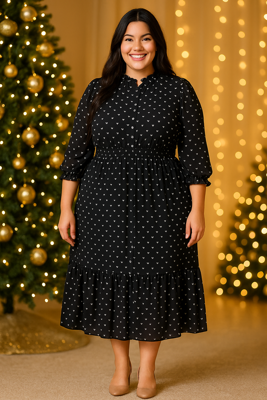 La robe Juliette à motif de boucles