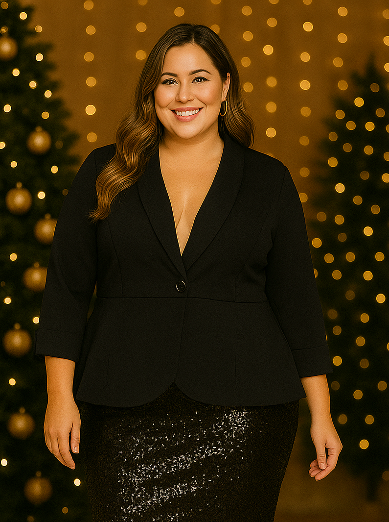 Veste à col et fermeture à bouton (noir)