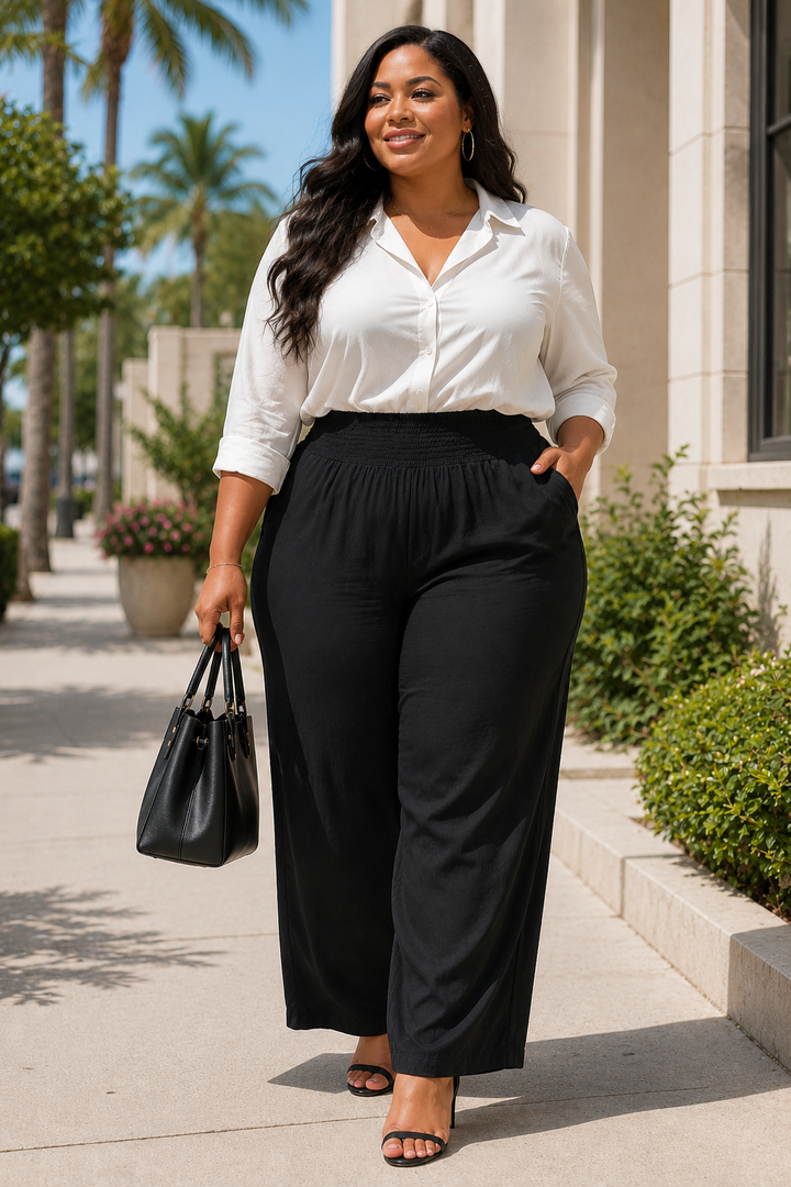 Pantalon Palazzo Riviera Flow - Noir