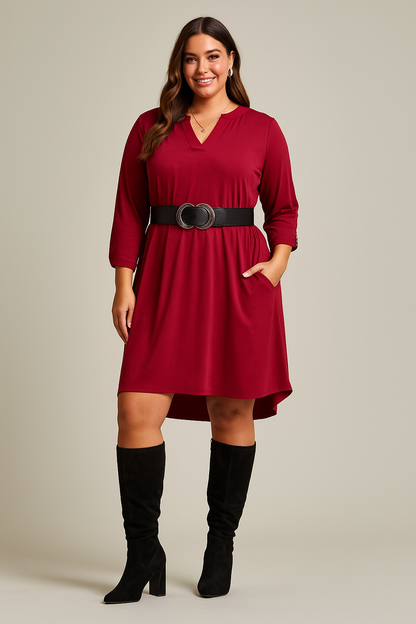 Scarlett tunic dress - Red Ruby