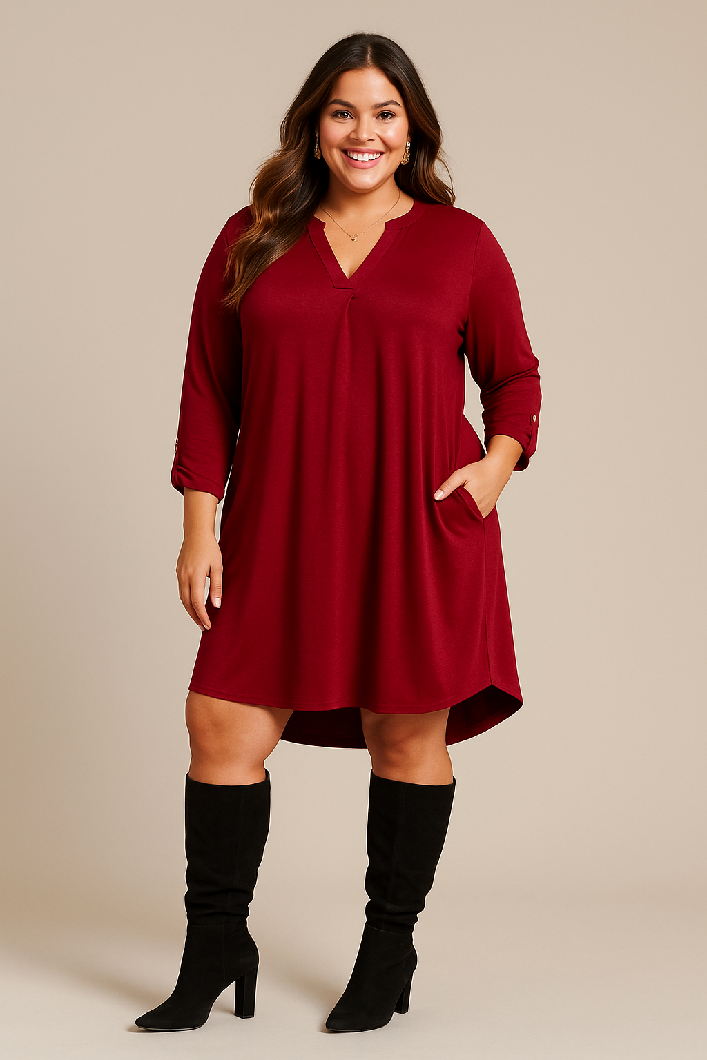Scarlett tunic dress - Red Ruby