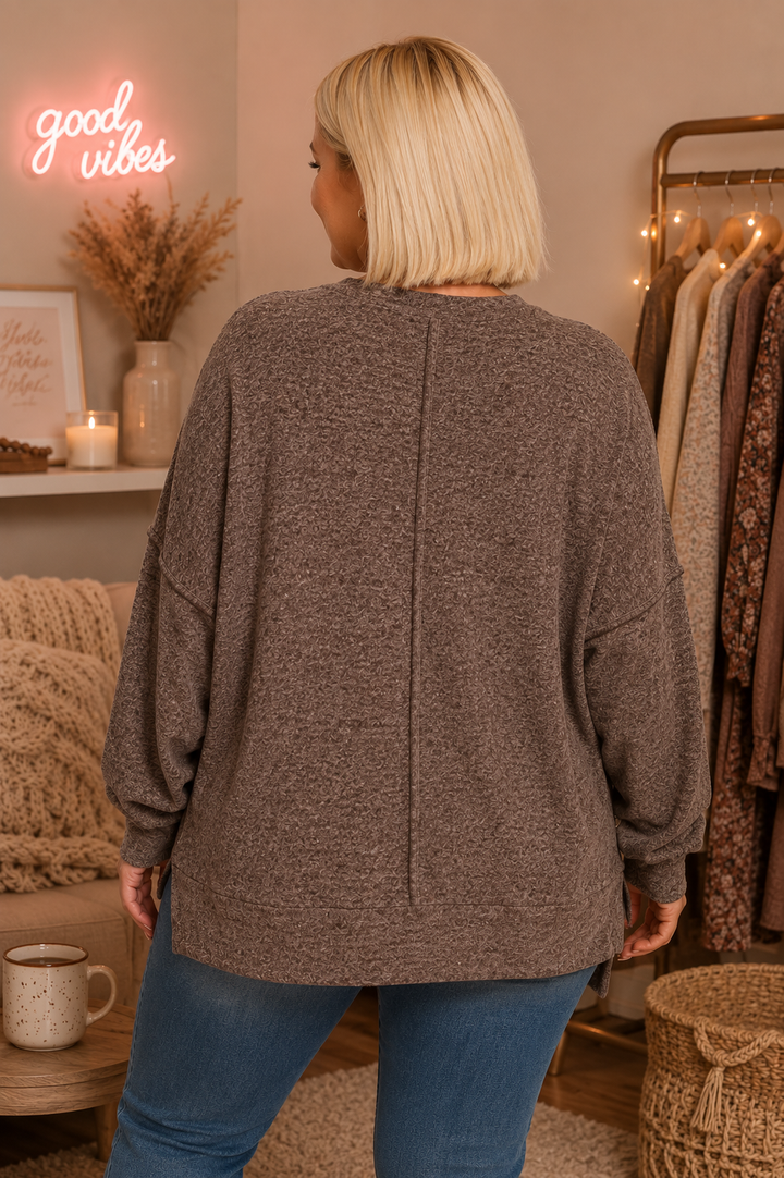 PRÉVENTE - Pull Cozy Oversize - Marron