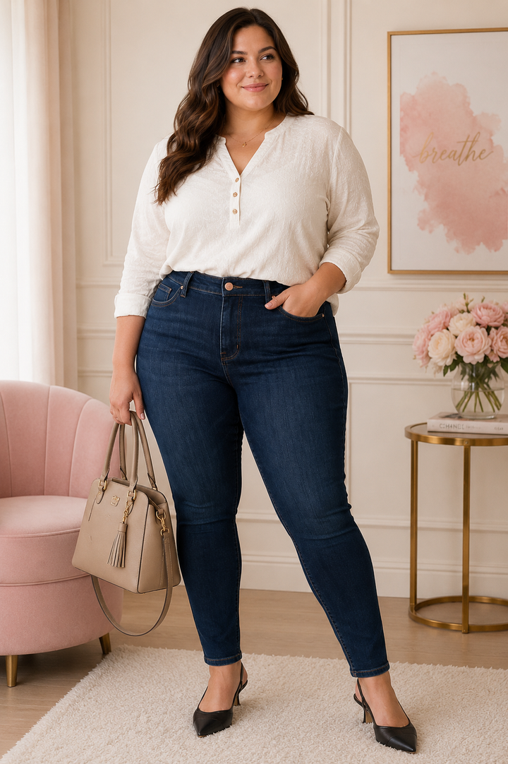 Jean skinny taille haute Sophie - Dark