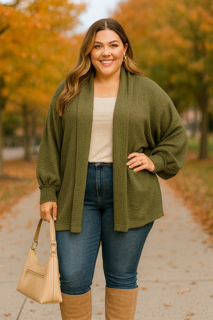 Veste à épaules tombantes – Vert olive