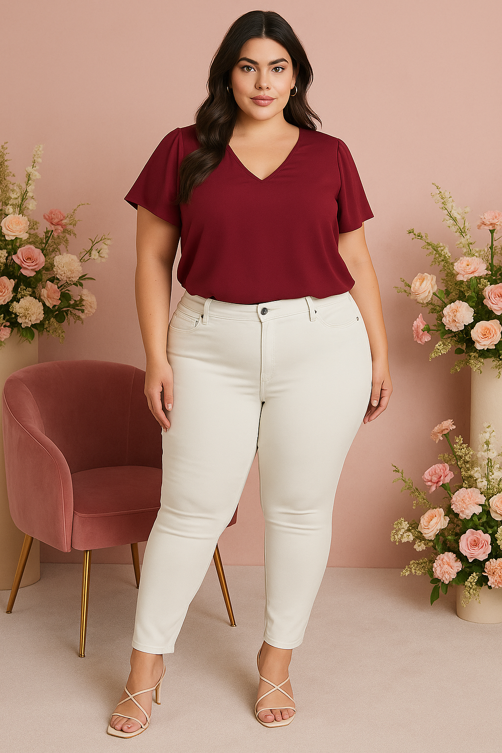 (30 po) - Pantalon skinny ultra stretch vanilla cream