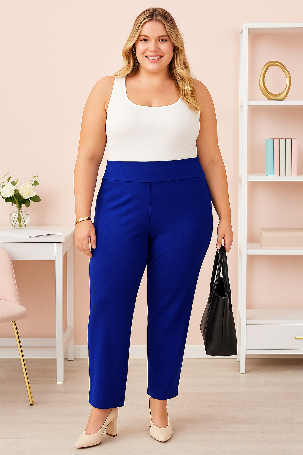 Presale - Royal blue straight leg versatile pants (29 in)