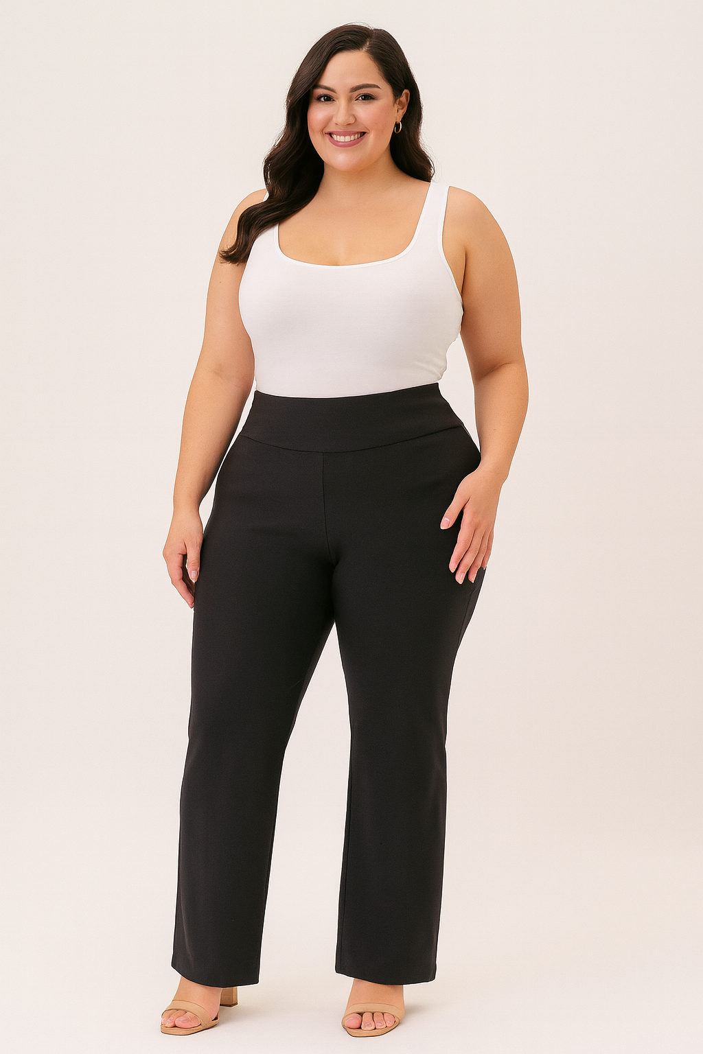 Pantalon sculptant évasé – Noir