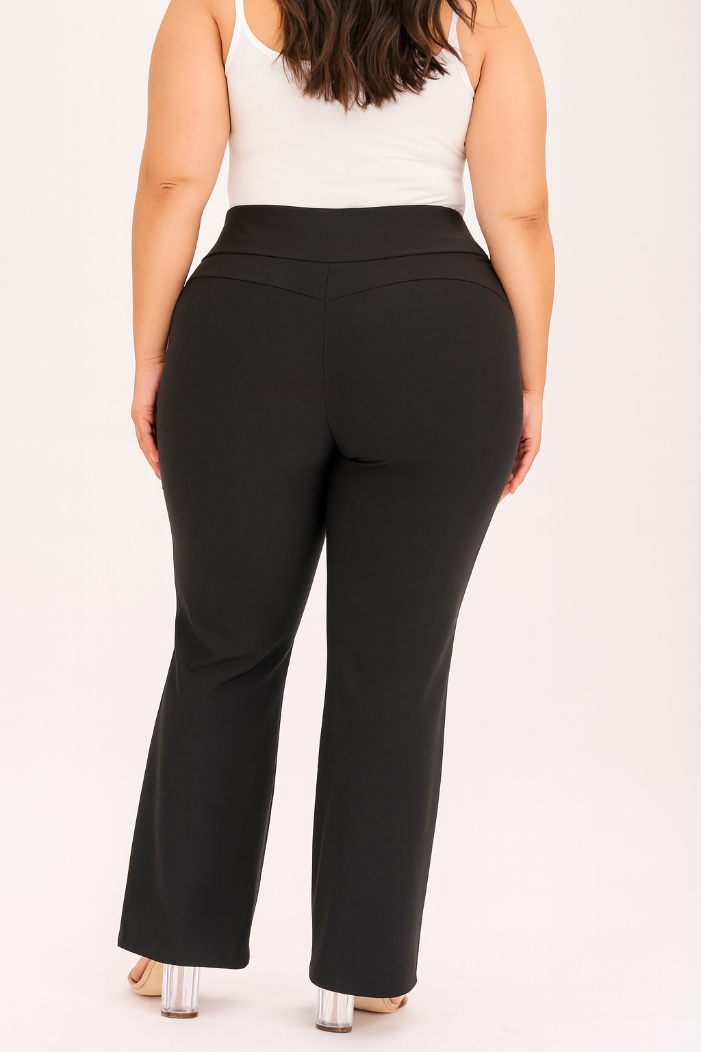 Pantalon sculptant évasé – Noir