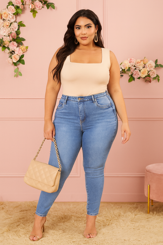 (28 po) - Jean skinny curve confidence Bleu vintage