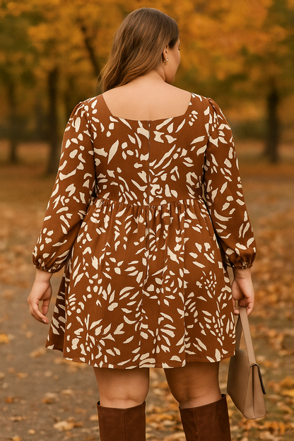 Robe babydoll noisette