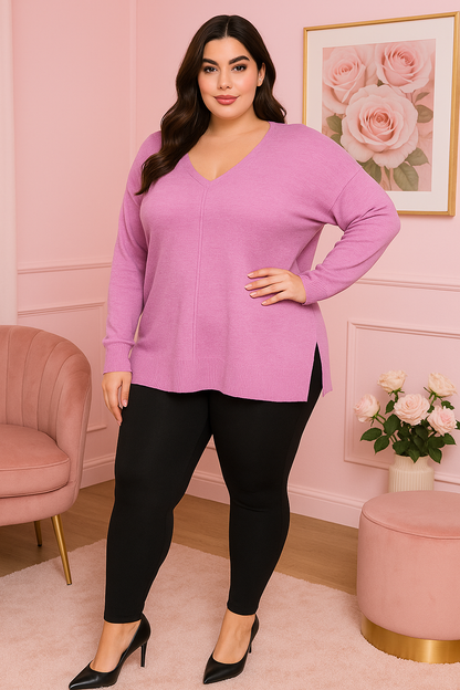 Pull passe-partout ultra doux - H Mauve