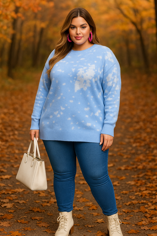 Two-tone blue sweater 
