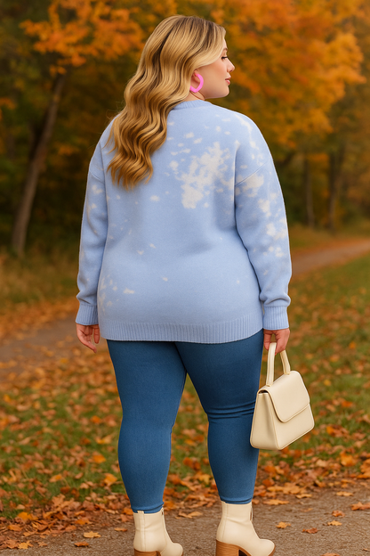 Pull deux tons - Bleu