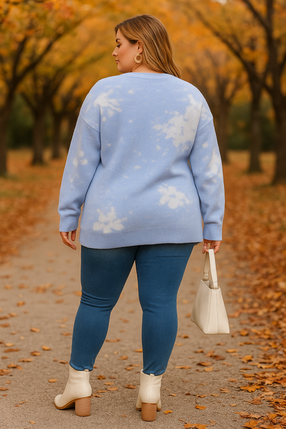 Pull deux tons - Bleu