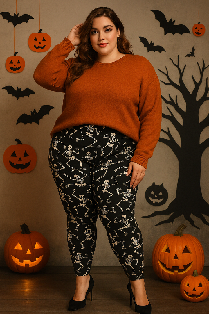 Leggings with skeletons patterns (size 14-20)