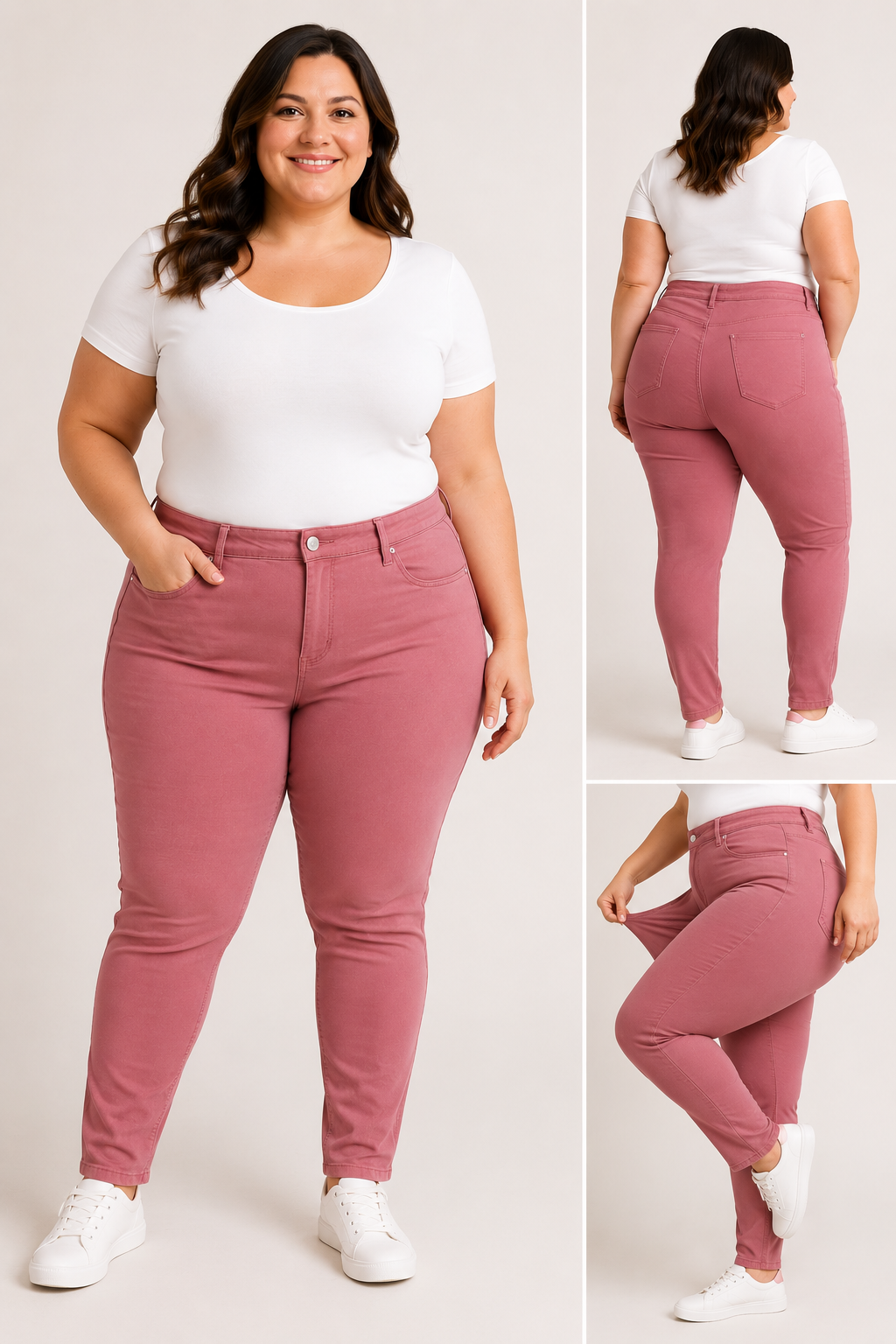 Pantalon ultra stretch - Vieux rose