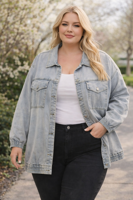 Veste oversize en jean - 100% extensible