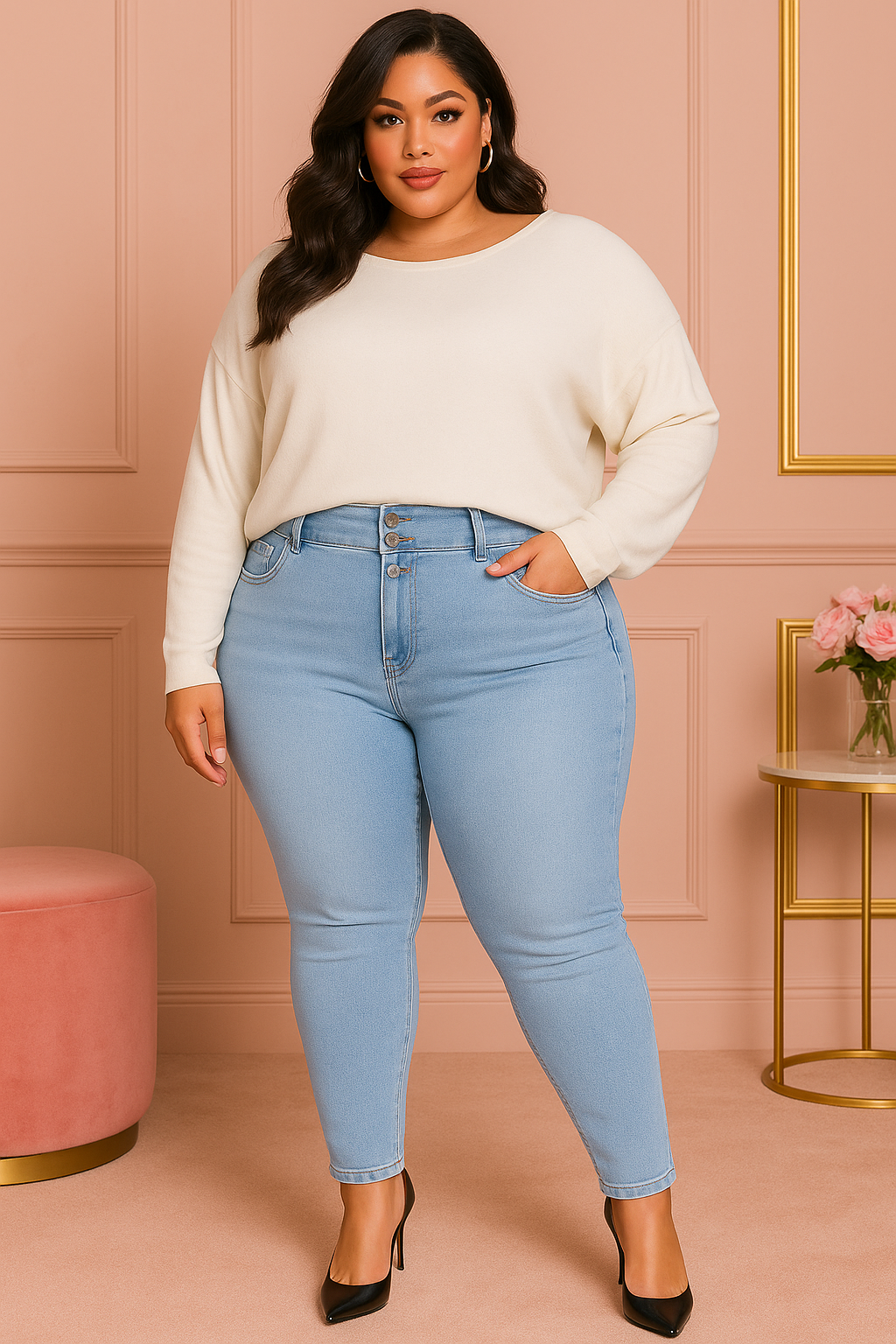 JEAN SKINNY Perfect Butt - Pale blue